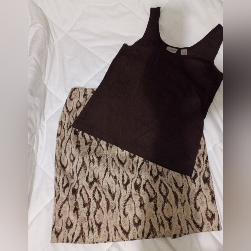 Chico's Tank & Apt.9 Snake Print Skirt Size 12